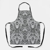 JacobobohnenDamast, schwarz, weiß und grau Schürze (Vorderseite)