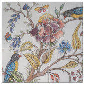 Jacobobohnenfarbstoff Tile Design Bird Floral Soft Stoff (Nahaufnahme)