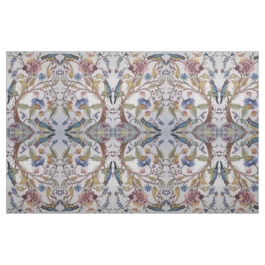 Jacobobohnenfarbstoff Tile Design Bird Floral Soft Stoff (Fat Quarter (45,7 x 55,9 cm))