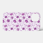 Jacobobohnenfloral Repeat Pattern Pinks auf Weiß Case-Mate iPhone Hülle (Rückseite (Horizontal))