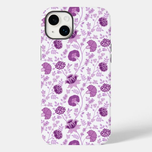 Jacobobohnenfloral Repeat Pattern Pinks auf Weiß Case-Mate iPhone Hülle (Rückseite)