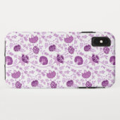 Jacobobohnenfloral Repeat Pattern Pinks auf Weiß Case-Mate iPhone Hülle (Rückseite (Horizontal))
