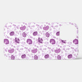 Jacobobohnenfloral Repeat Pattern Pinks auf Weiß Case-Mate iPhone Hülle (Rückseite (Horizontal))