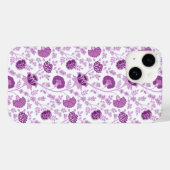 Jacobobohnenfloral Repeat Pattern Pinks auf Weiß Case-Mate iPhone Hülle (Rückseite (Horizontal))