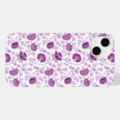 Jacobobohnenfloral Repeat Pattern Pinks auf Weiß Case-Mate iPhone Hülle (Rückseite (Horizontal))