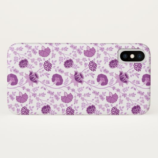 Jacobobohnenfloral Repeat Pattern Pinks auf Weiß Case-Mate iPhone Hülle (Rückseite (Horizontal))