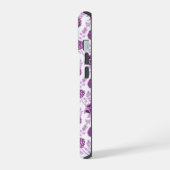 Jacobobohnenfloral Repeat Pattern Pinks auf Weiß iPhone 15 Hülle (Linke Seite)