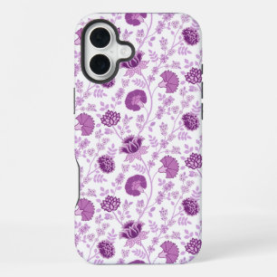 Jacobobohnenfloral Repeat Pattern Pinks auf Weiß iPhone 16 Plus Hülle