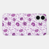 Jacobobohnenfloral Repeat Pattern Pinks auf Weiß iPhone Hülle (Rückseite (Horizontal))