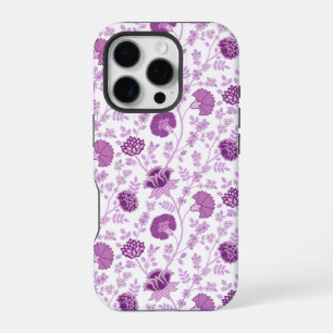 Jacobobohnenfloral Repeat Pattern Pinks auf Weiß iPhone 16 Pro Hülle