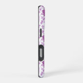 Jacobobohnenfloral Repeat Pattern Pinks auf Weiß iPhone Hülle (Rechte Seite)
