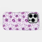 Jacobobohnenfloral Repeat Pattern Pinks auf Weiß iPhone Hülle (Rückseite (Horizontal))