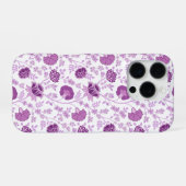 Jacobobohnenfloral Repeat Pattern Pinks auf Weiß iPhone Hülle (Rückseite (Horizontal))
