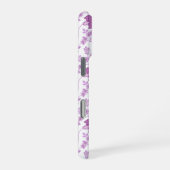 Jacobobohnenfloral Repeat Pattern Pinks auf Weiß iPhone Hülle (Rechte Seite)