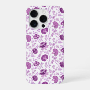 Jacobobohnenfloral Repeat Pattern Pinks auf Weiß iPhone 16 Pro Hülle