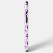 Jacobobohnenfloral Repeat Pattern Pinks auf Weiß iPhone Hülle (Linke Seite)