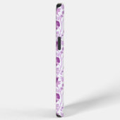 Jacobobohnenfloral Repeat Pattern Pinks auf Weiß iPhone Hülle (Rechte Seite)