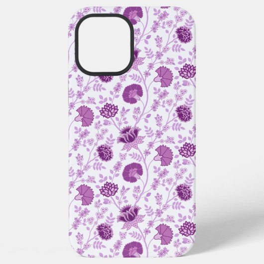 Jacobobohnenfloral Repeat Pattern Pinks auf Weiß iPhone Hülle (Rückseite)
