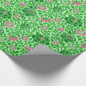 Jacobobohnes Blumenwallpaper, Emerald und Lime Gre Geschenkpapier (Ecke)