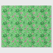 Jacobobohnes Blumenwallpaper, Emerald und Lime Gre Geschenkpapier (Flach)