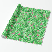 Jacobobohnes Blumenwallpaper, Emerald und Lime Gre Geschenkpapier (Ungerollt)