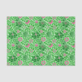 Jacobobohnes Blumenwallpaper, Emerald und Lime Gre Seidenpapier (Vorderseite)