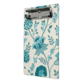 Jacobohne Blumenmuster Lg Muster Teals auf Creme Mini Klemmbrett (Gewinkelt2)