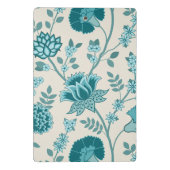 Jacobohne Blumenmuster Lg Muster Teals auf Creme Mini Klemmbrett (Rückseite)