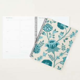 Jacobohne Blumenmuster Lg Muster Teals auf Creme Planer