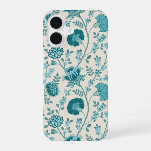 Jacobohne Blumenmuster Tees auf Creme iPhone 16 Hülle (Rückseite)