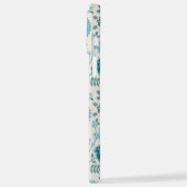 Jacobohne Blumenmuster Tees auf Creme iPhone Hülle (Linke Seite)