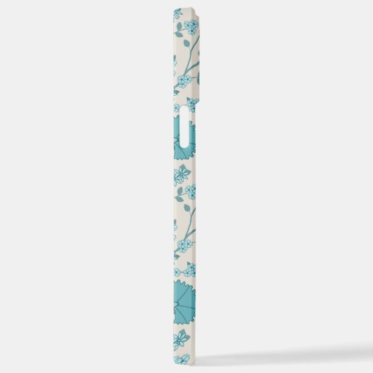 Jacobohne Blumenmuster Tees auf Creme iPhone Hülle (Rechte Seite)