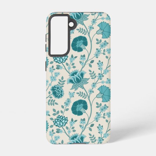 Jacobohne Blumenmuster Tees auf Creme Samsung Galaxy Hülle (Rückseite)