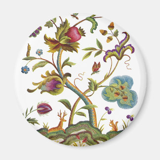 Jacobohne Crewel Stickerei Baum des Lebens Magnet