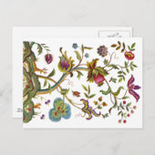 Jacobohne Crewel Stickerei Baum des Lebens Postkarte (Vorne/Hinten)