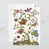 Jacobohne Crewel Stickerei Baum des Lebens Postkarte (Vorne/Hinten)