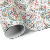 Jacobohne Ethnic Floral Pattern Geschenkpapier (Rolleneckpunkt)
