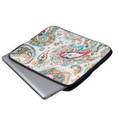 Jacobohne Ethnic Floral Pattern Laptopschutzhülle (Vorne Knopf)