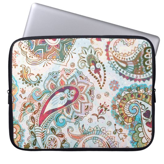 Jacobohne Ethnic Floral Pattern Laptopschutzhülle (Vorderseite)