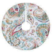 Jacobohne Ethnic Floral Pattern Polyester Weihnachtsbaumdecke (Vorderseite)