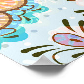Jacobohne Ethnic Floral Pattern Poster (Ecke)