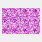 Jacobohnenflorale Tapete, Lila Türkis & Grau Geschenkpapier Set (Vorderseite)