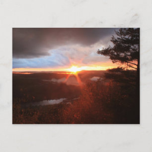Jacobs Hill Storm Sunset Royalston MA Postkarte