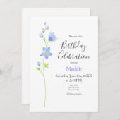 Jacob's Ladder Watercolor-Blume Einladung (Vorne/Hinten)