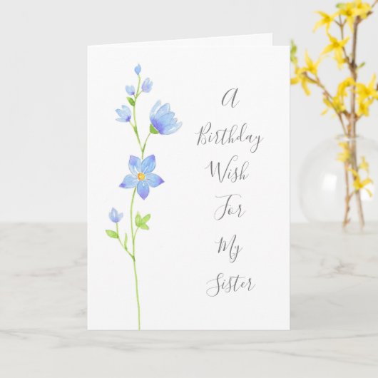 Jacob's Ladder Watercolor-Blume Karte (Gelbe Blume)