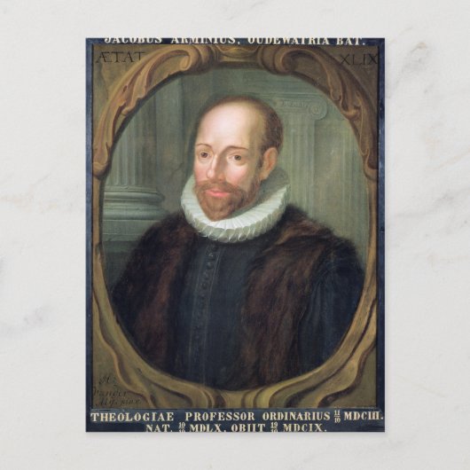 Jacobus Arminius, Professor für Theologie Postkarte (Vorderseite)