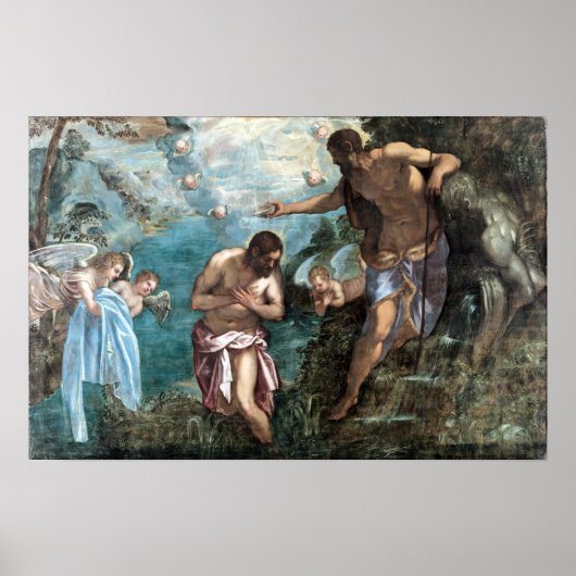 Jacopo Tintoretto Taufe Christi Poster (Vorne)