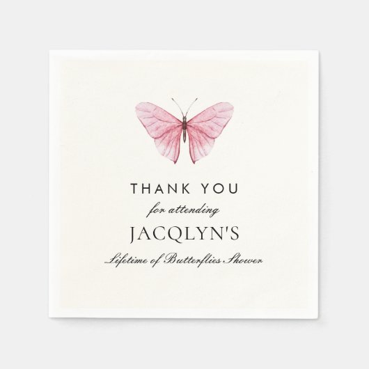 Jacqlyn's Lebenslange Schmetterlingsdusche Danke Serviette (Vorderseite)