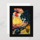 Jacqmotte Caf � Vintag Poster Europe Postkarte (Vorne/Hinten)