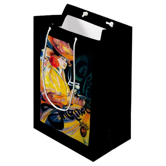 Jacqmotte Caf� Vintages PosterEurope Mittlere Geschenktüte (Vorderseite Schrägansicht)